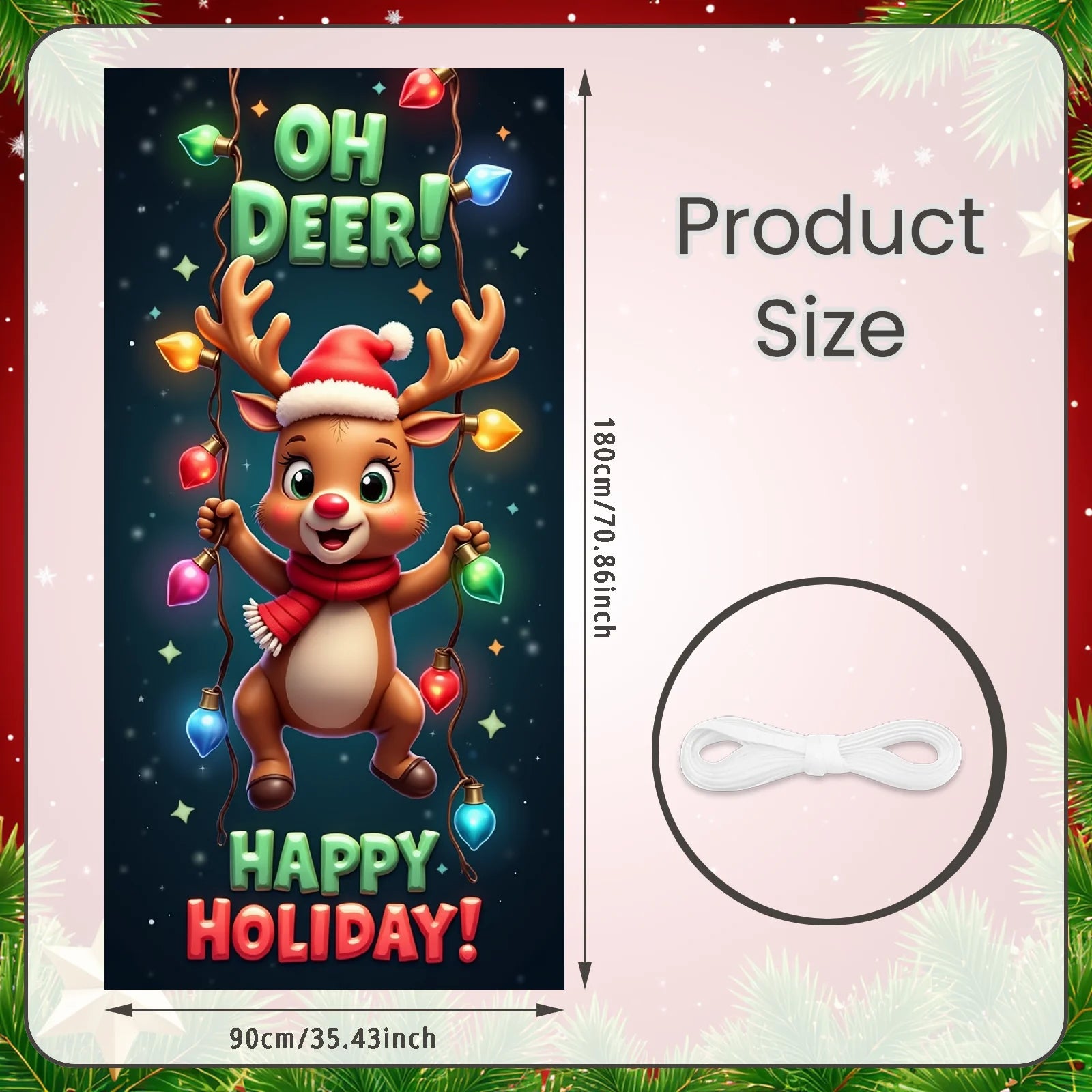 Christmas Hanging Flag Porch Door Banner