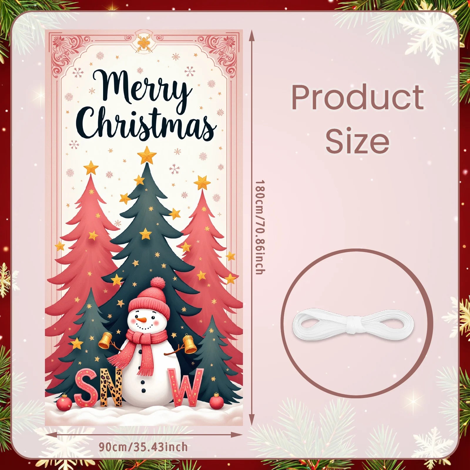 Christmas Hanging Flag Porch Door Banner