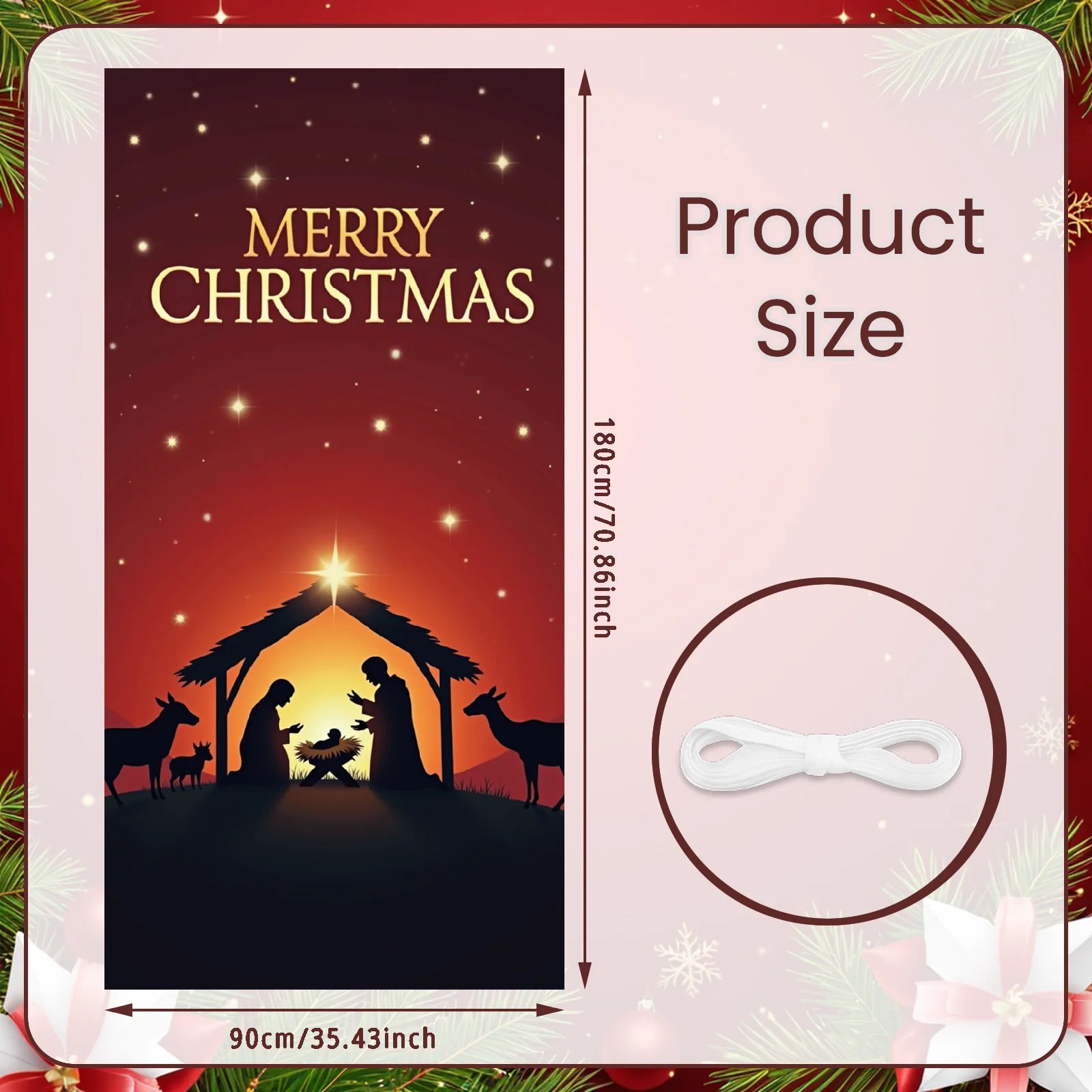 Christmas Hanging Flag Porch Door Banner