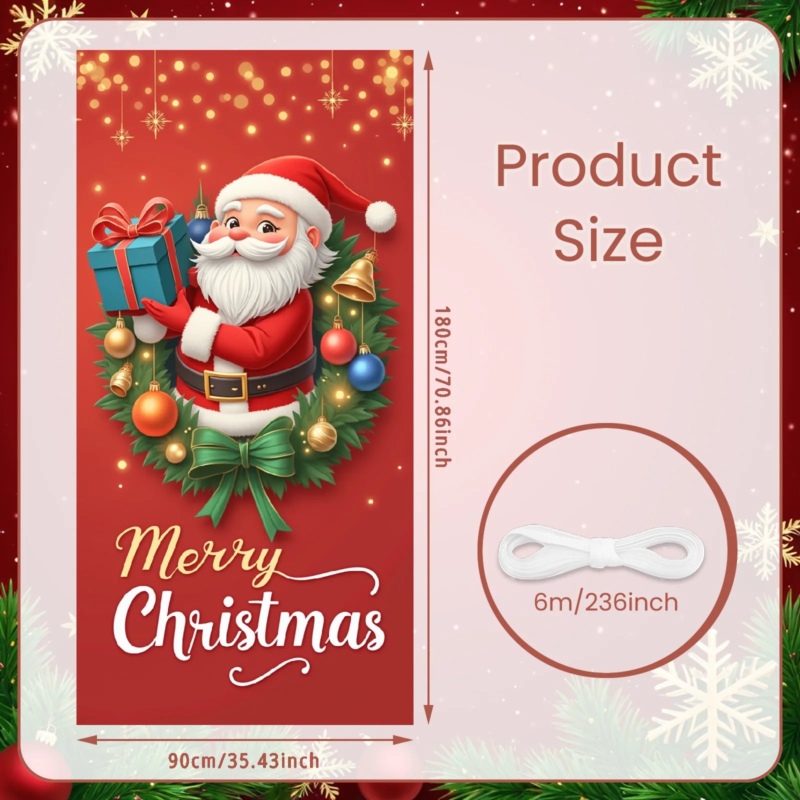 Christmas Hanging Flag Porch Door Banner