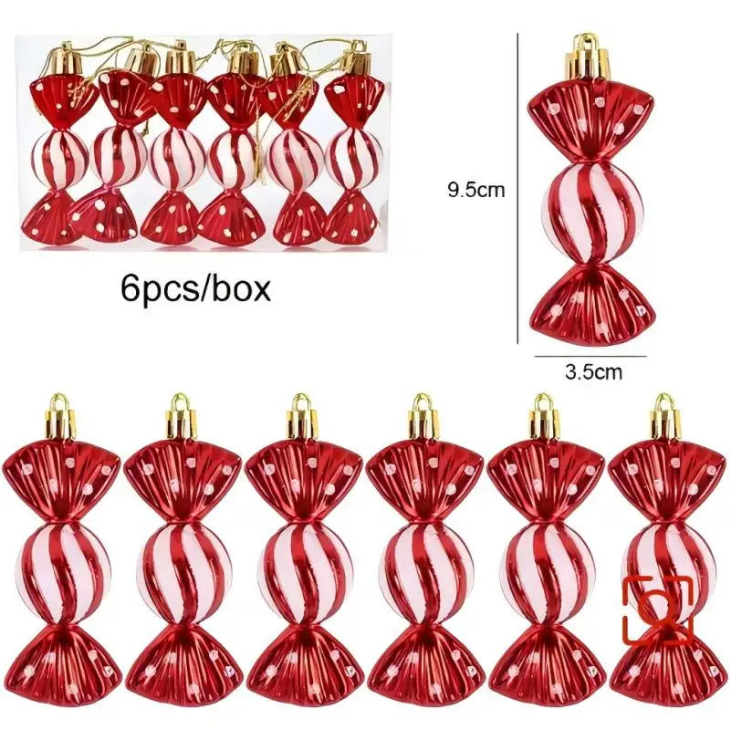 6PCS Christmas Lollipop Candy Ornaments