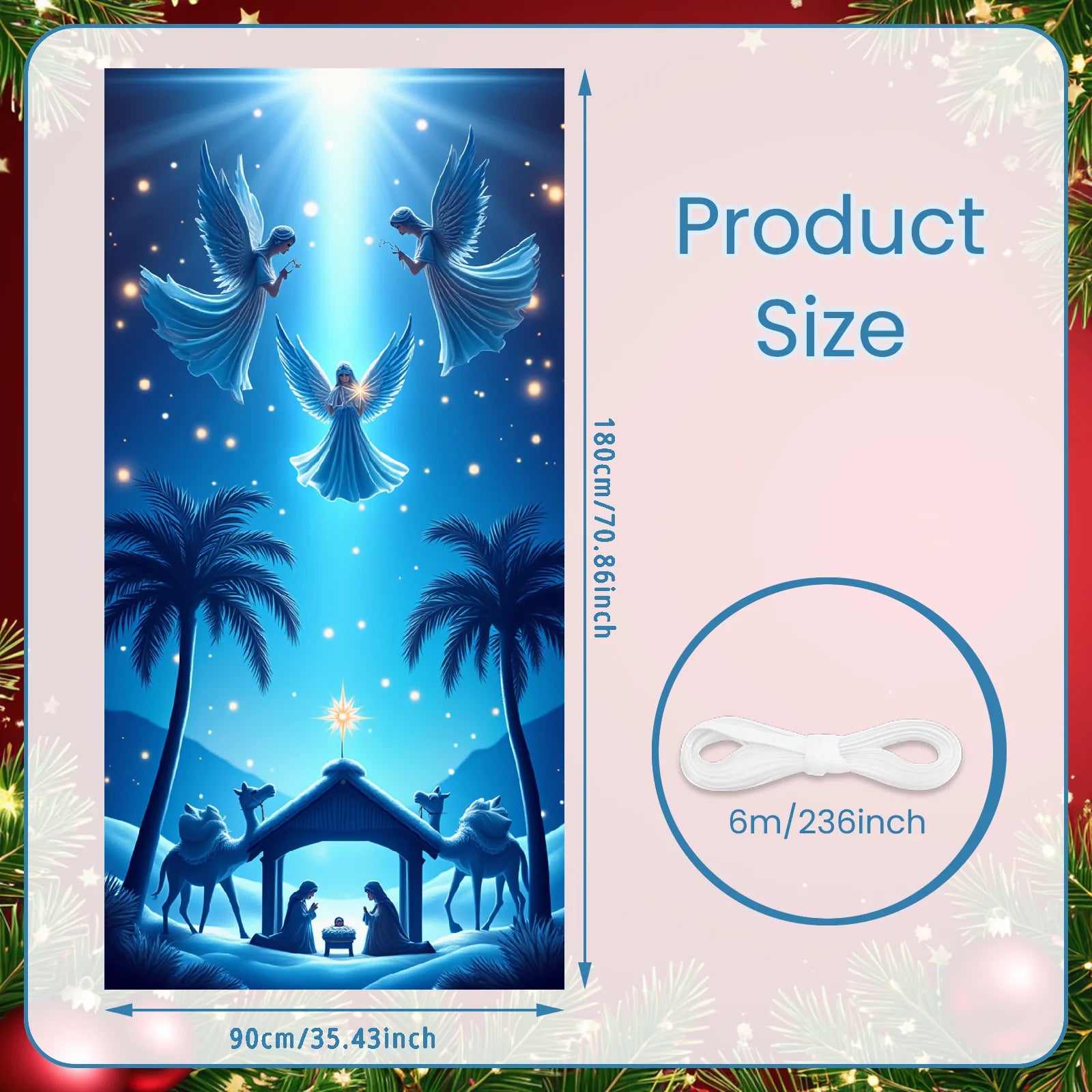 Christmas Hanging Flag Porch Door Banner