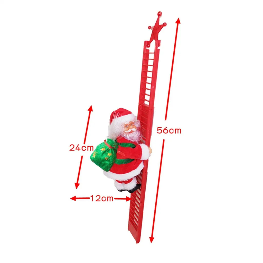 Santa Claus Climbing Ladder