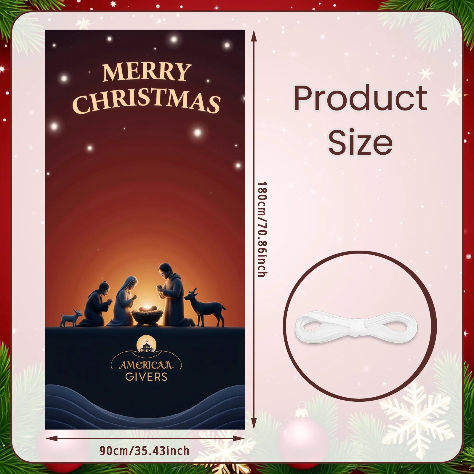 Christmas Hanging Flag Porch Door Banner