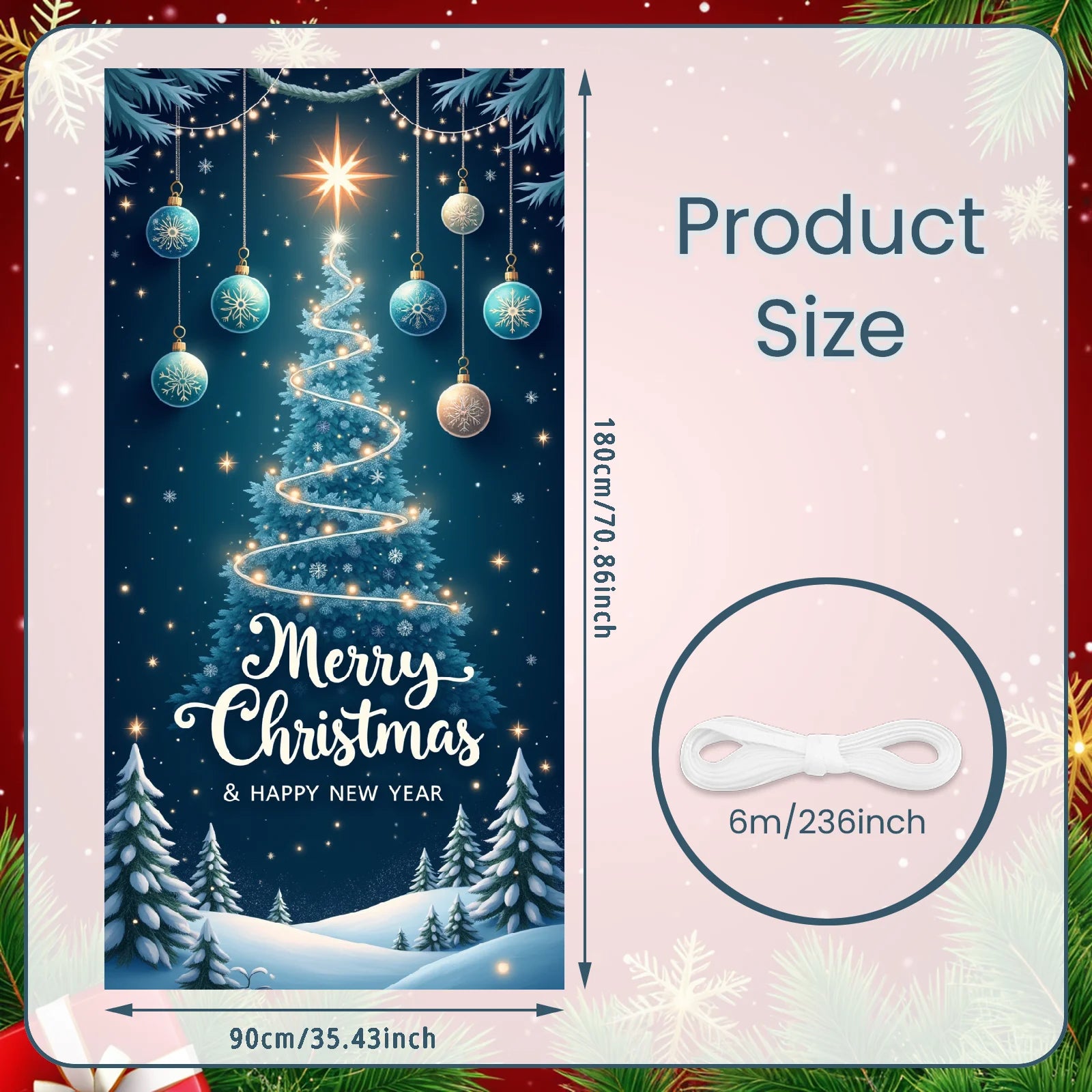 Christmas Hanging Flag Porch Door Banner