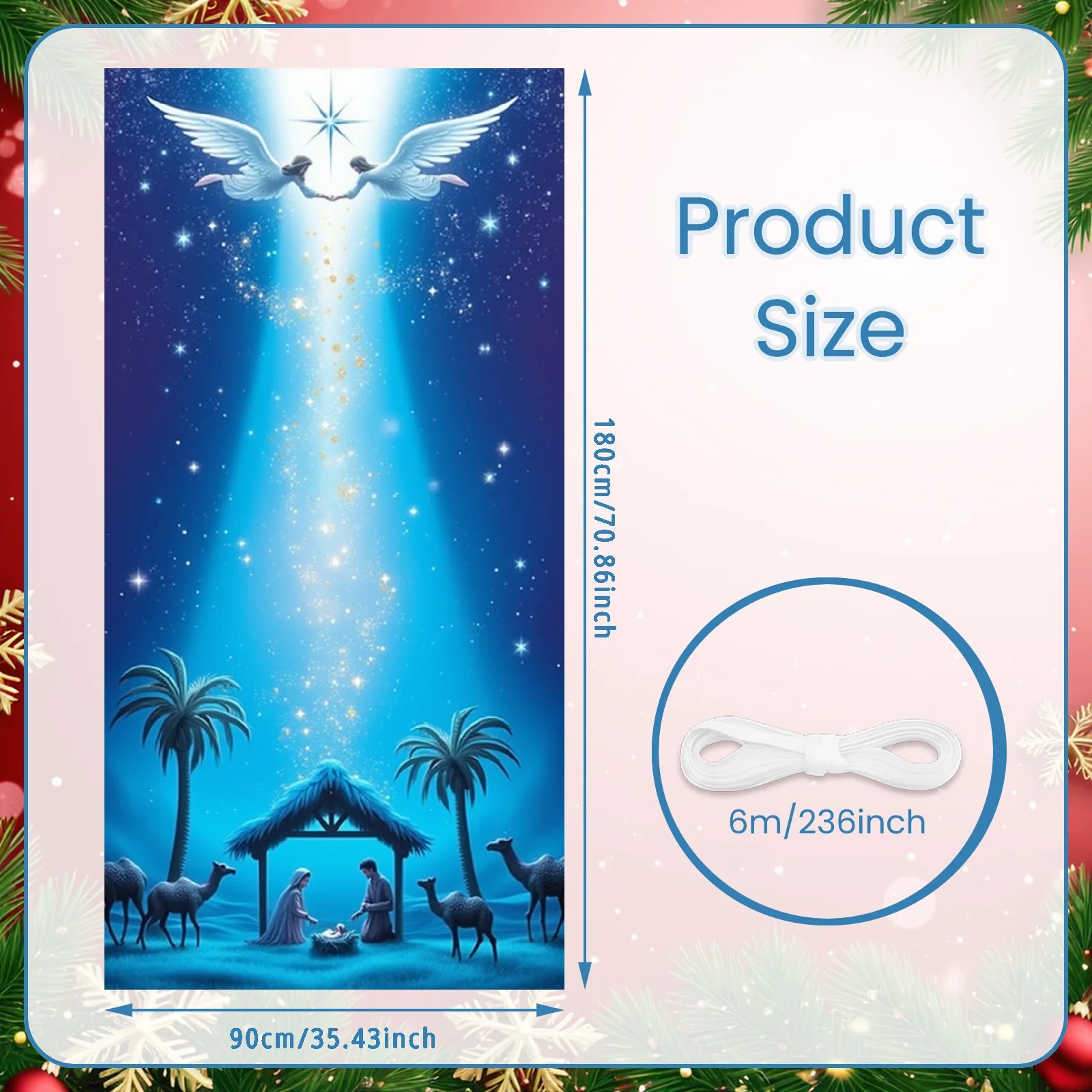 Christmas Hanging Flag Porch Door Banner