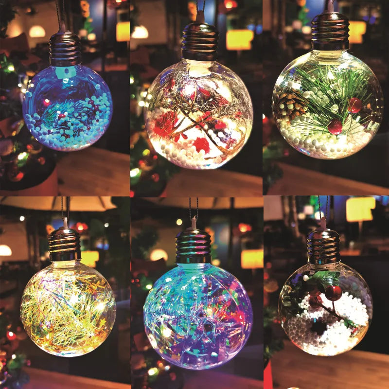 6pcs Christmas balls with lights