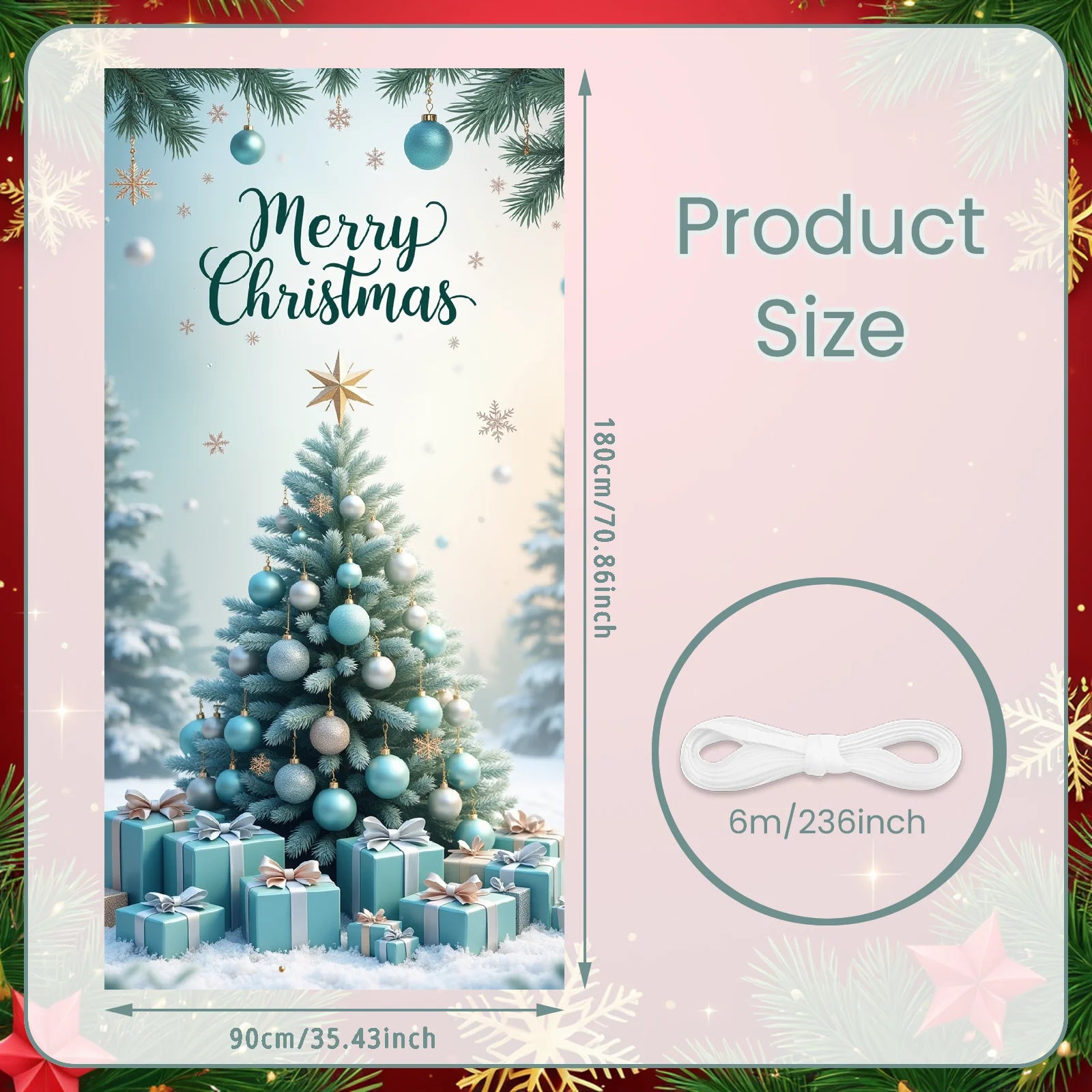 Christmas Hanging Flag Porch Door Banner