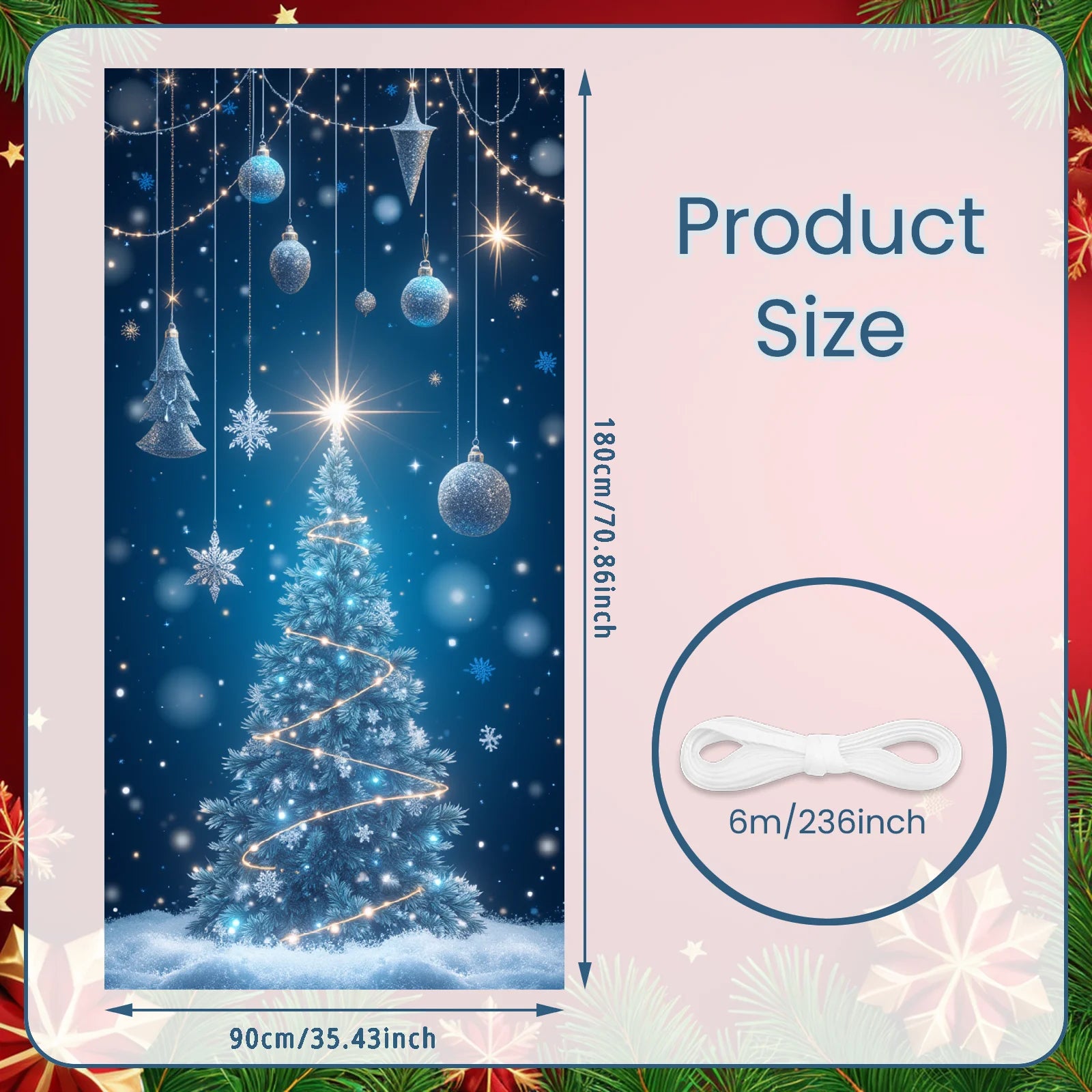 Christmas Hanging Flag Porch Door Banner