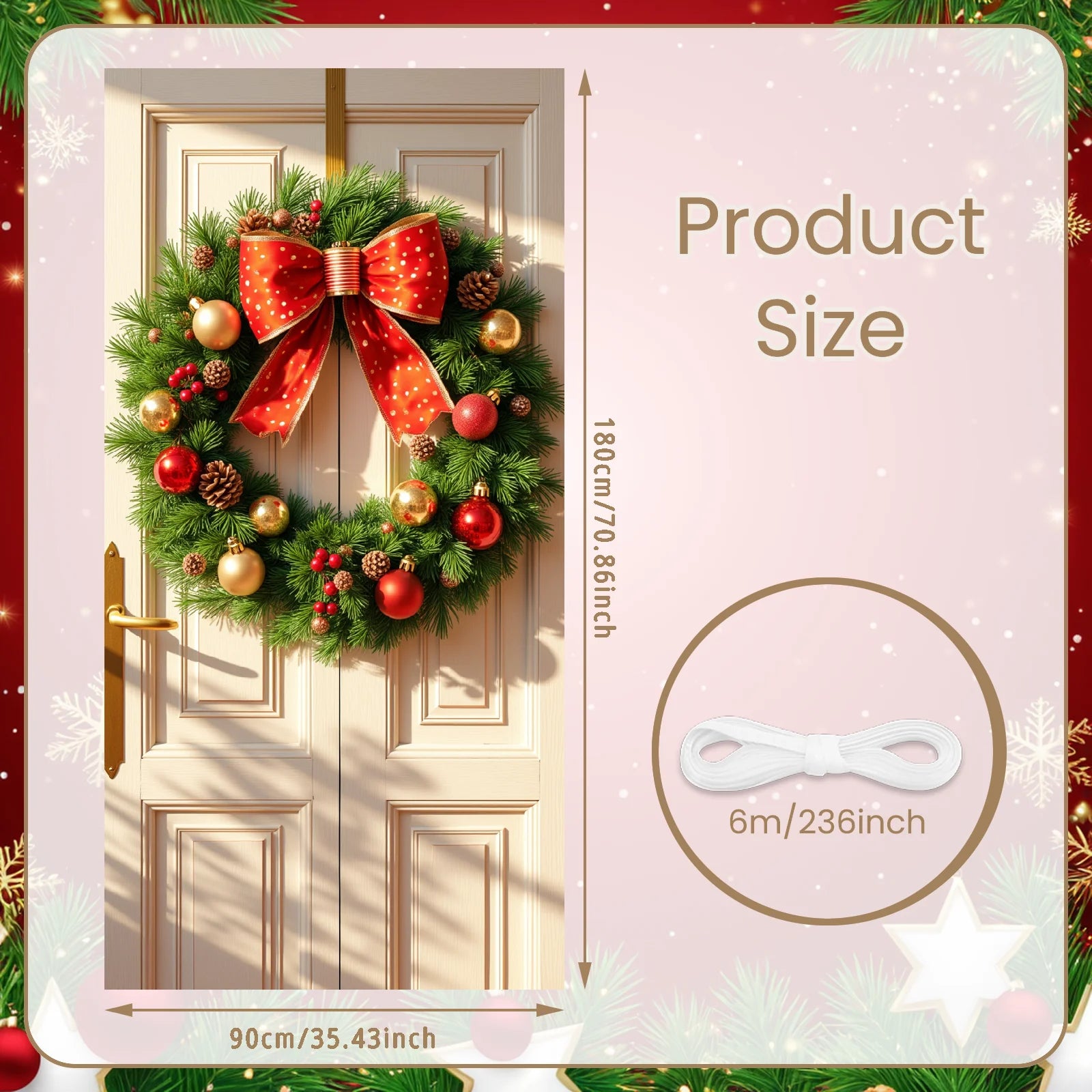 Christmas Hanging Flag Porch Door Banner