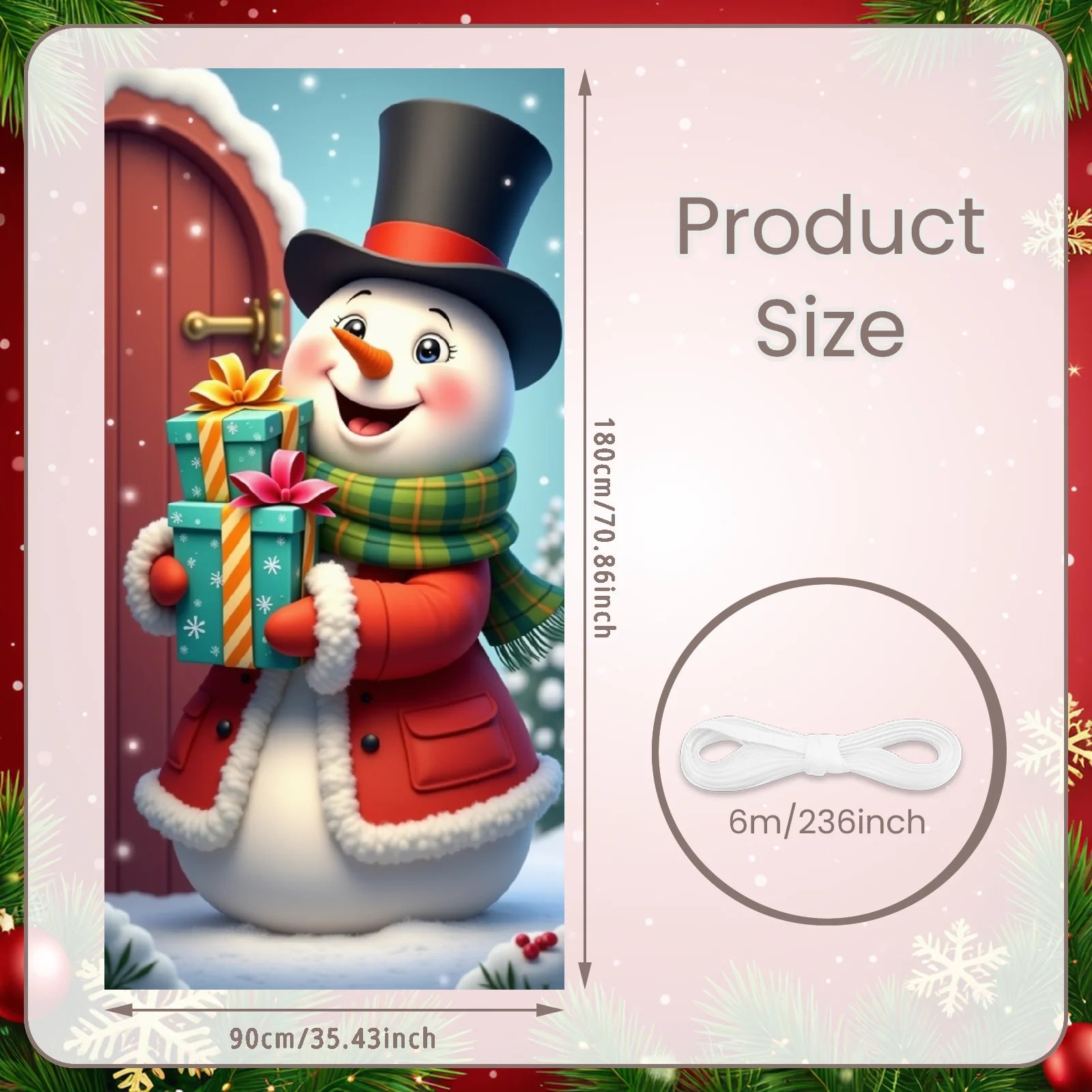 Christmas Hanging Flag Porch Door Banner