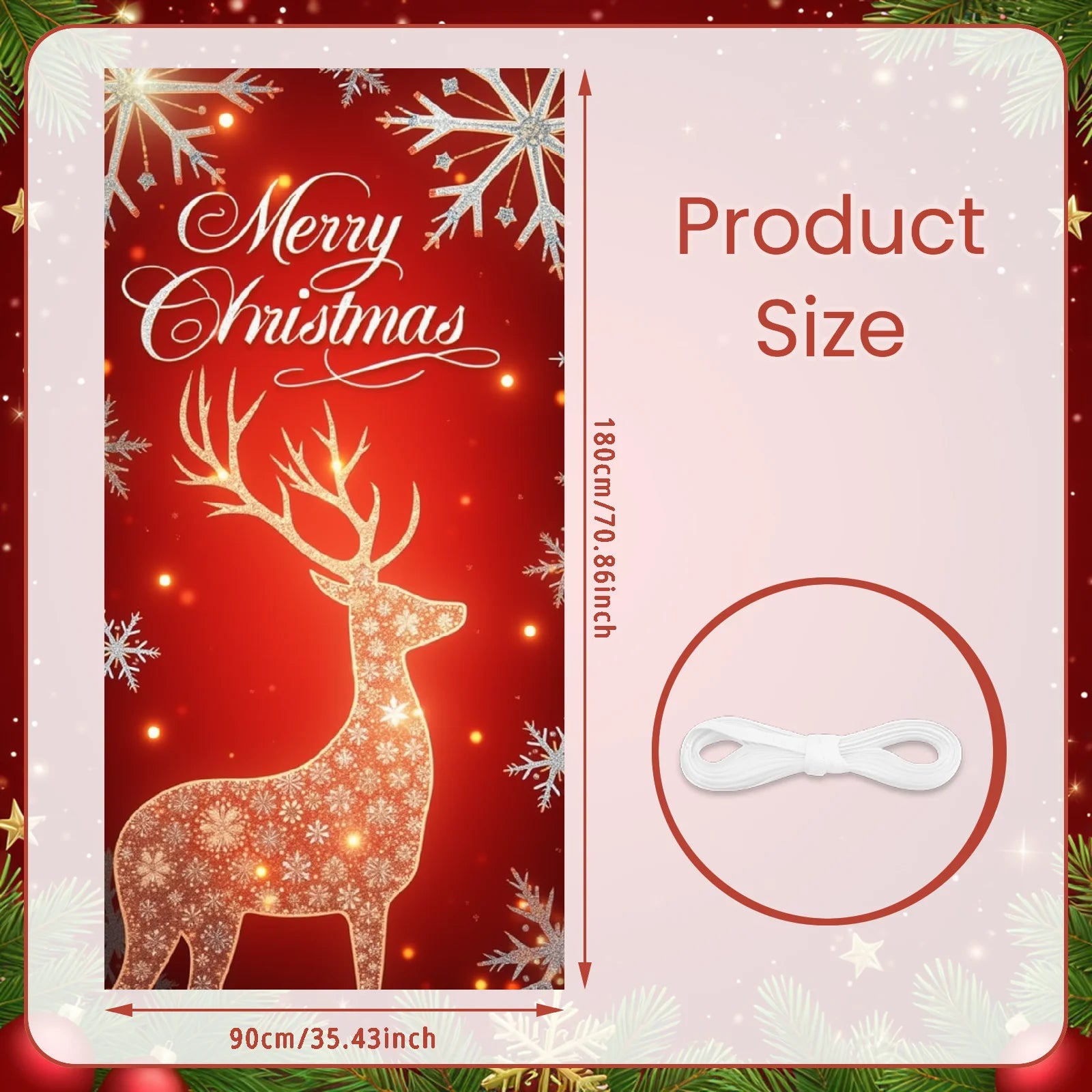 Christmas Hanging Flag Porch Door Banner