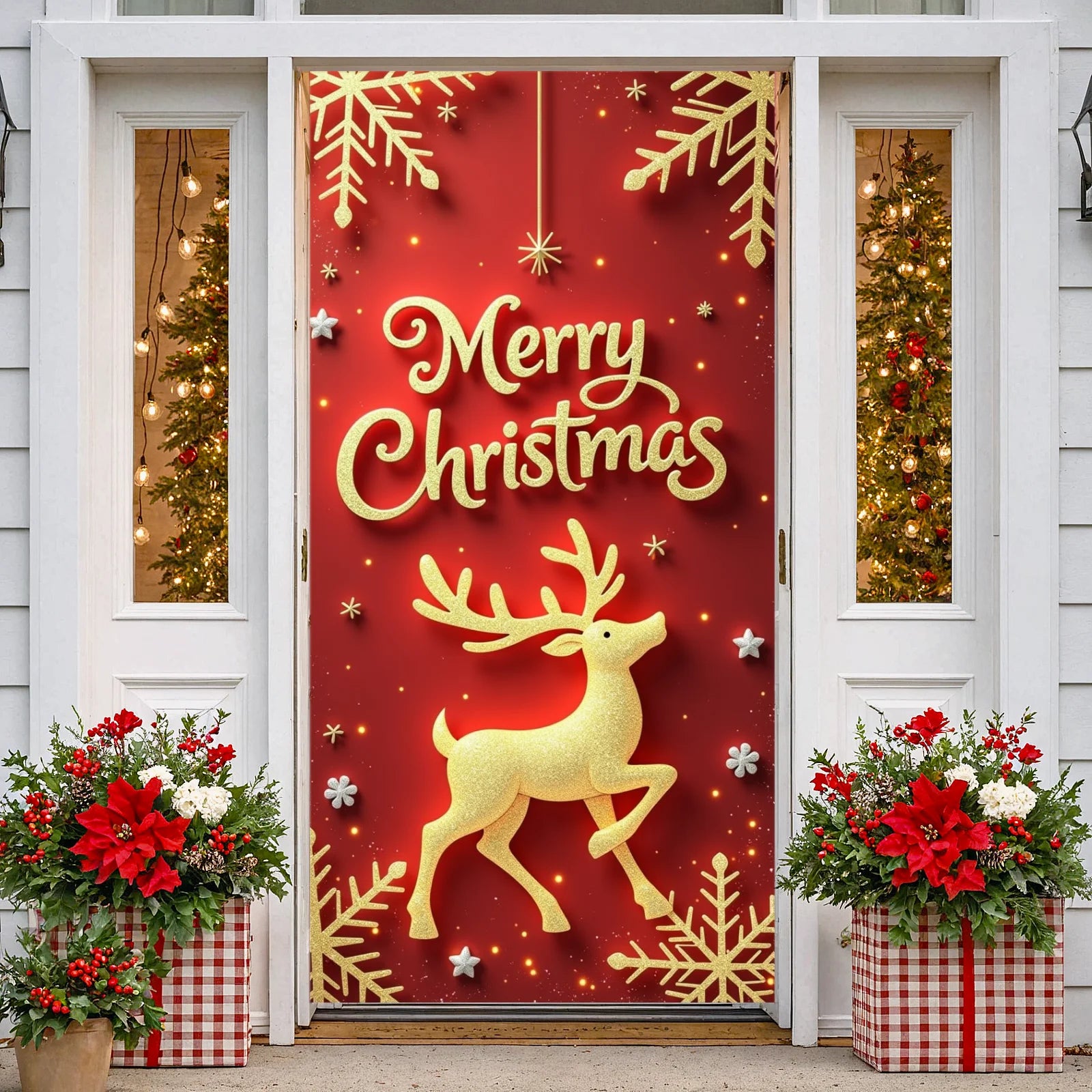 Christmas Hanging Flag Porch Door Banner