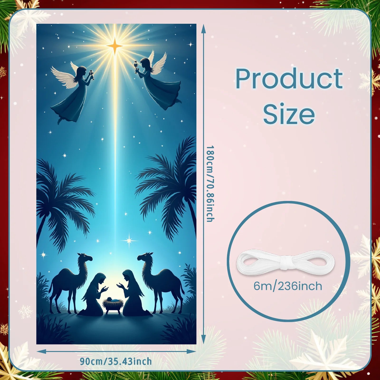 Christmas Hanging Flag Porch Door Banner