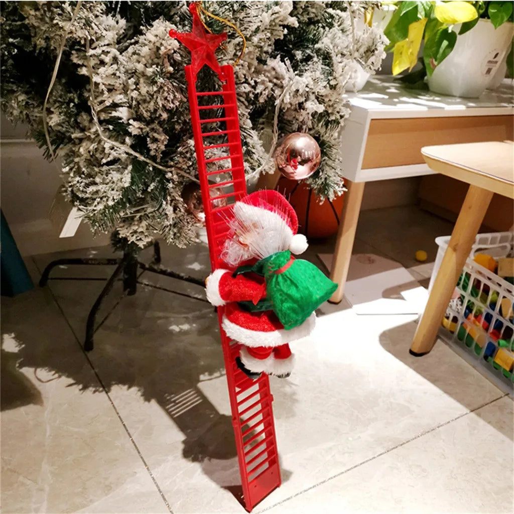 Santa Claus Climbing Ladder