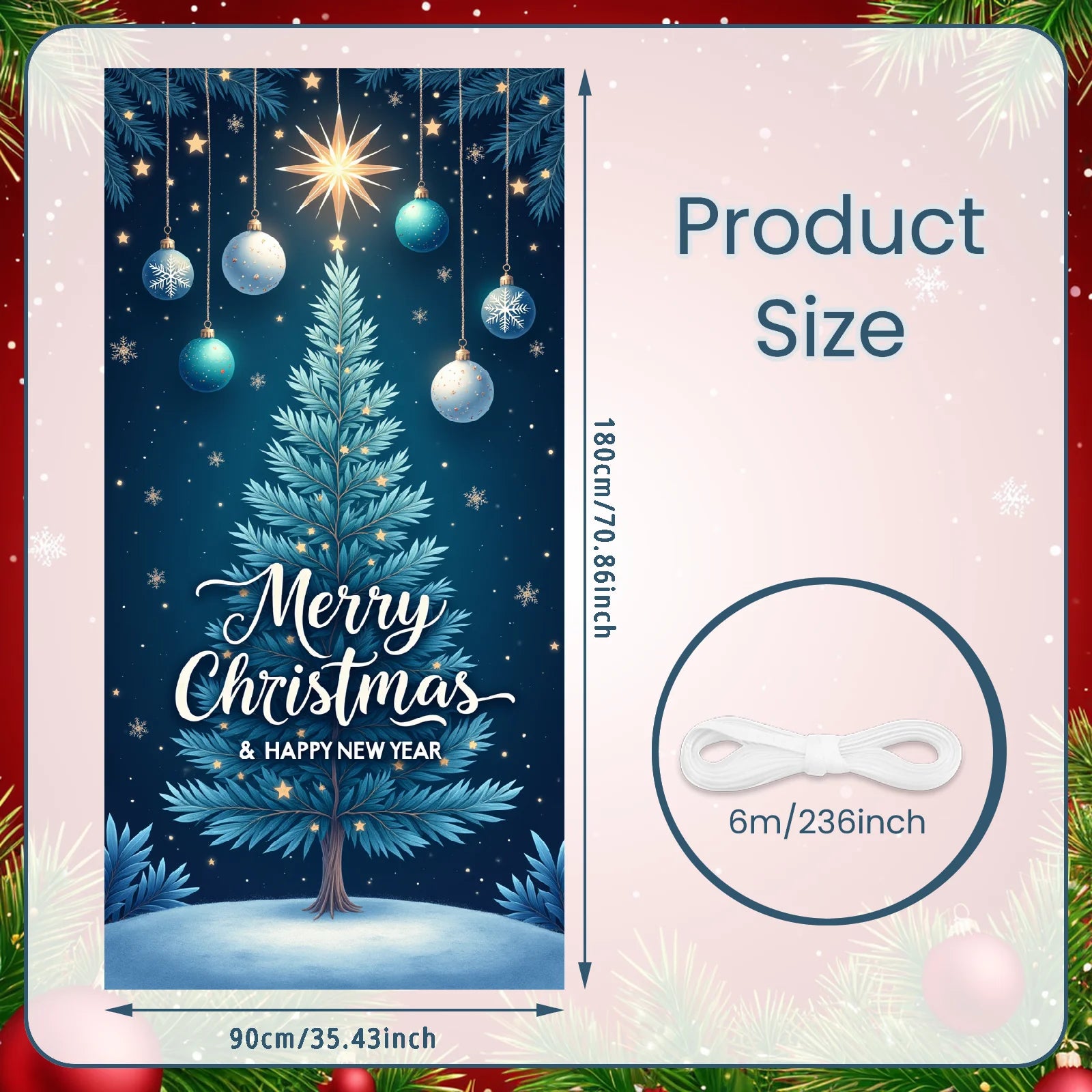 Christmas Hanging Flag Porch Door Banner