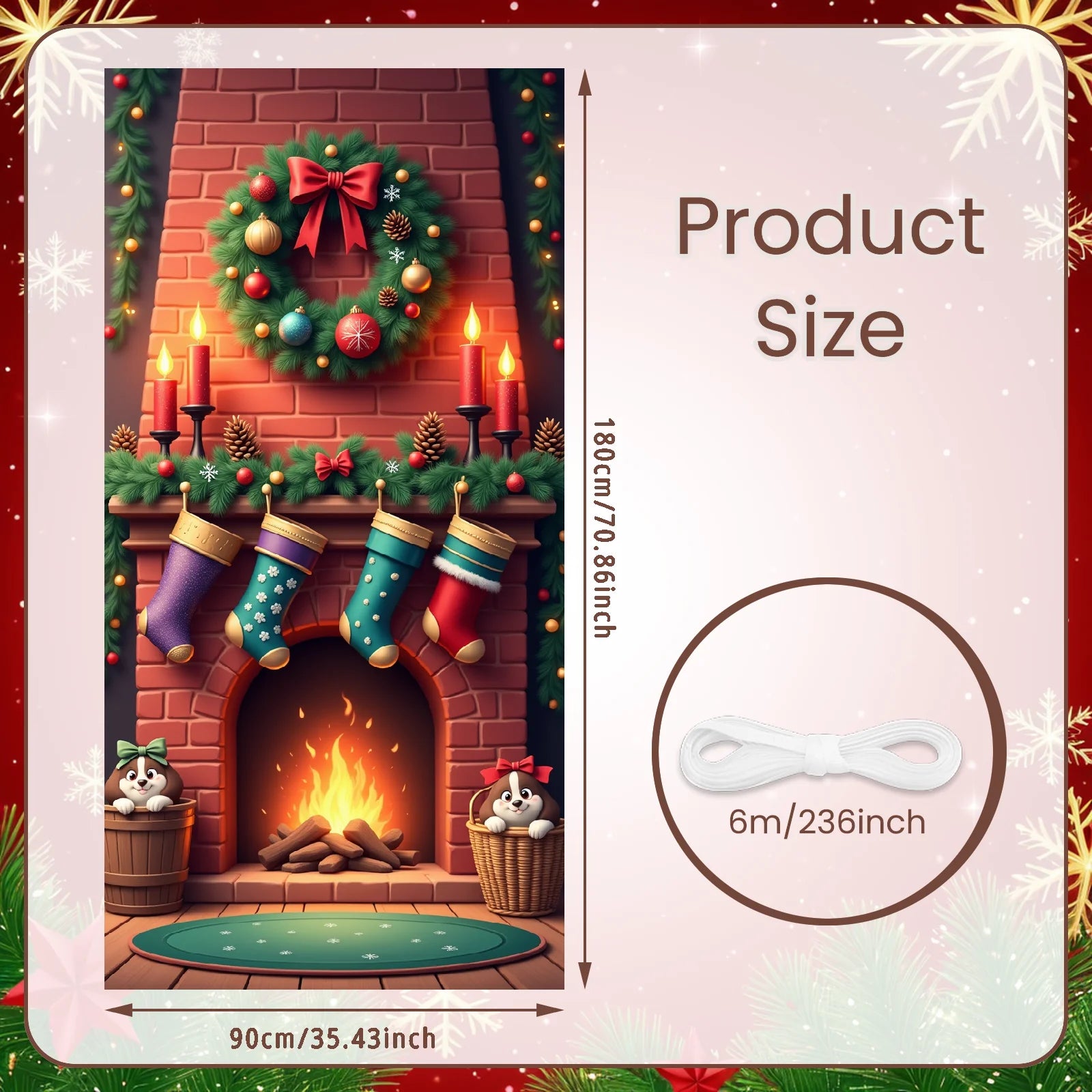 Christmas Hanging Flag Porch Door Banner