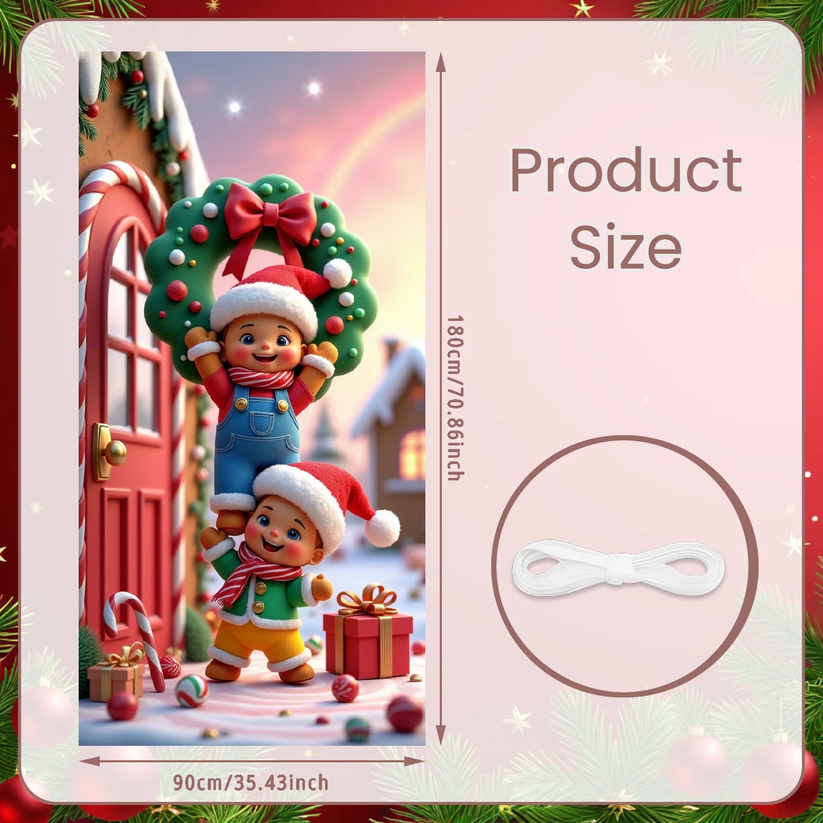 Christmas Hanging Flag Porch Door Banner