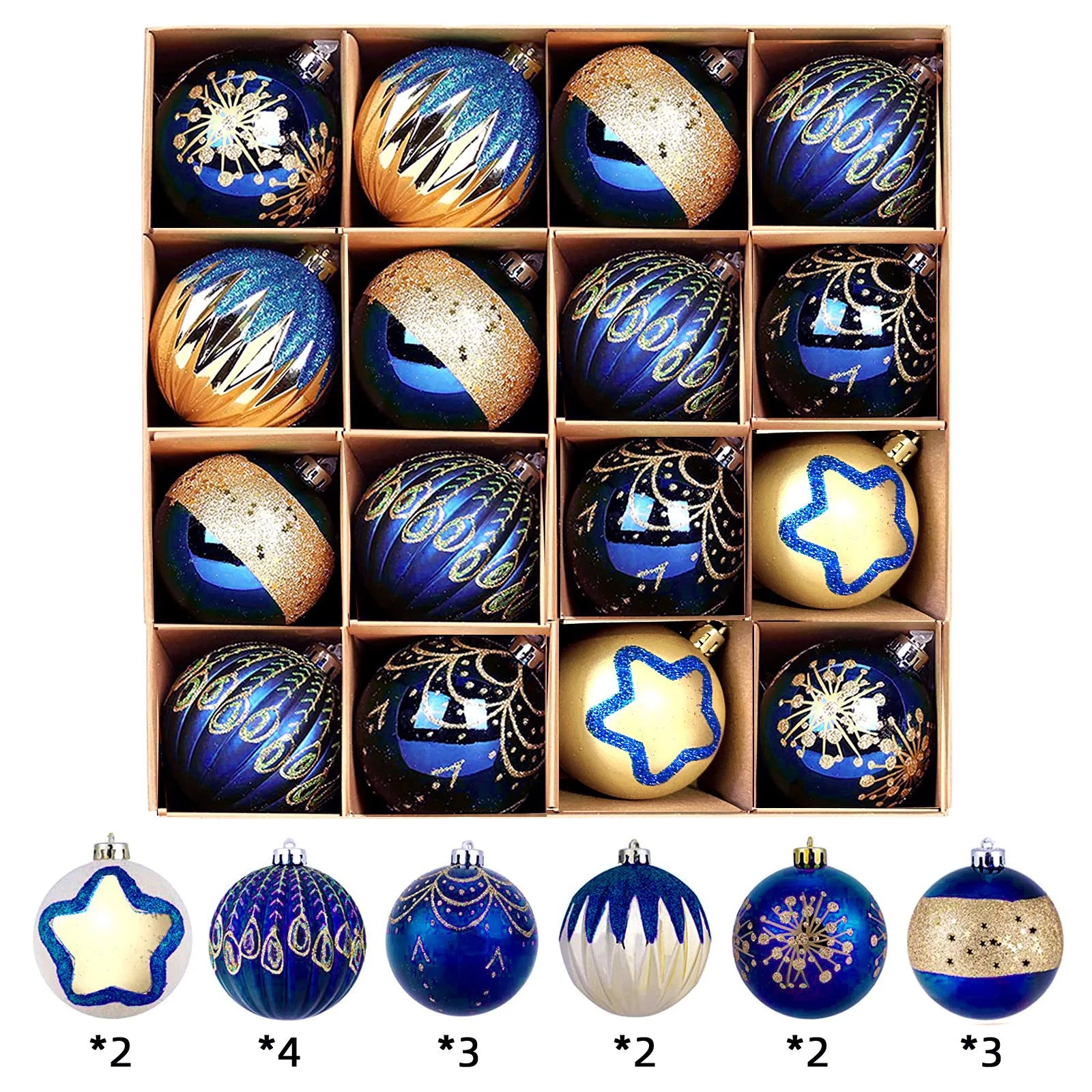 Christmas Ornaments Set 16/44 pcs