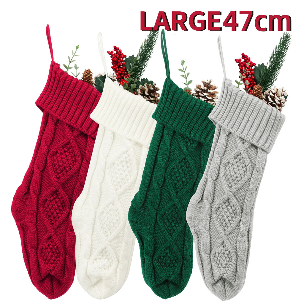 Christmas stocking gift bag Knitted