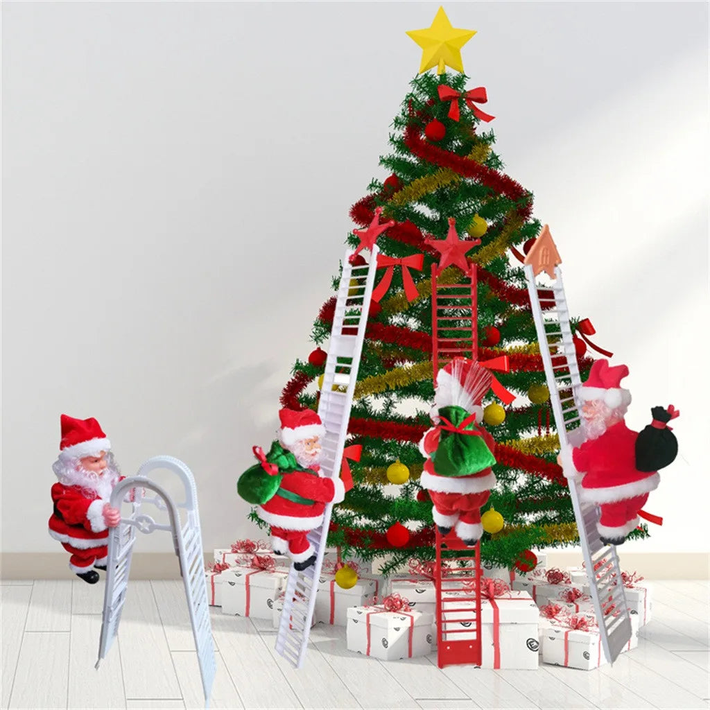 Santa Claus Climbing Ladder