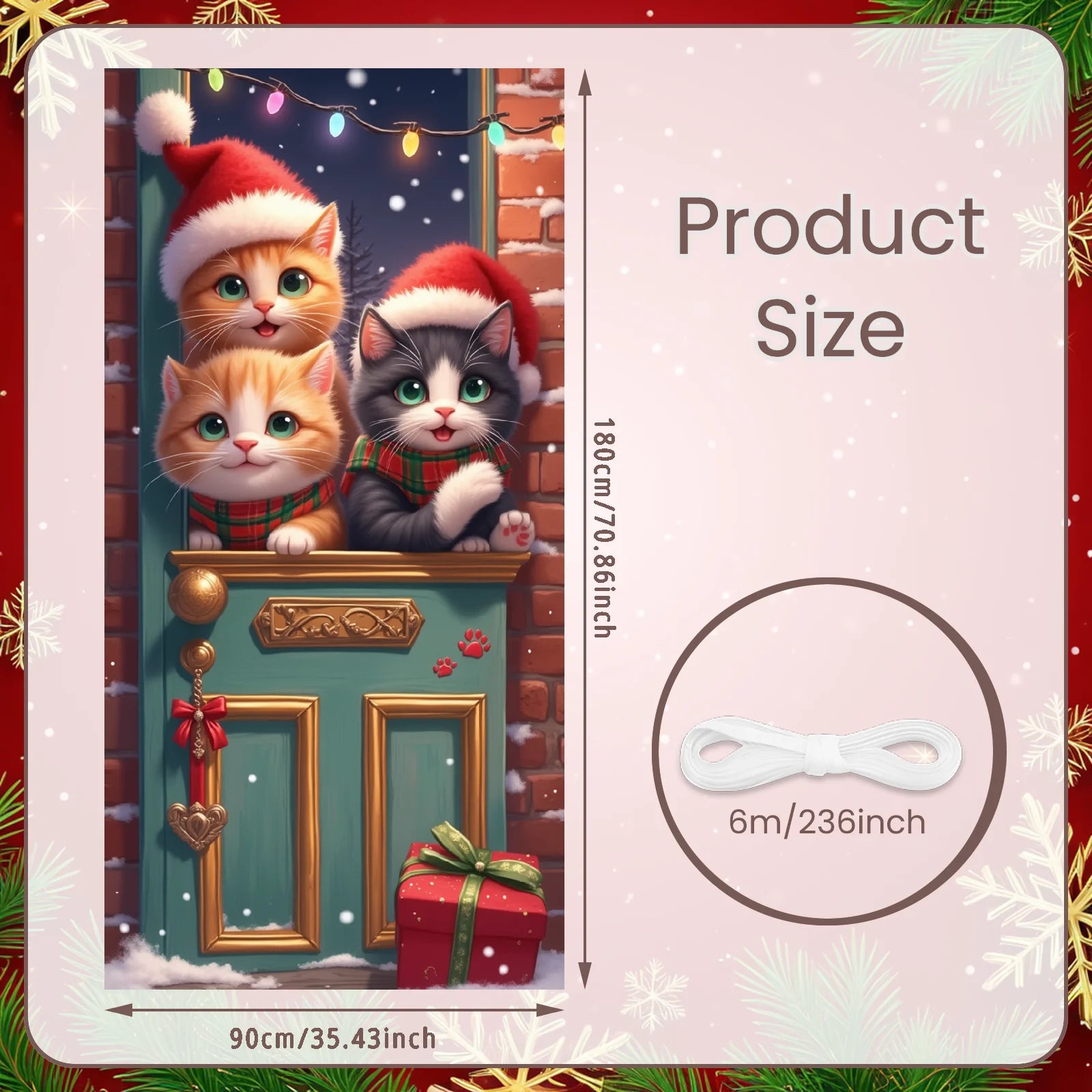 Christmas Hanging Flag Porch Door Banner