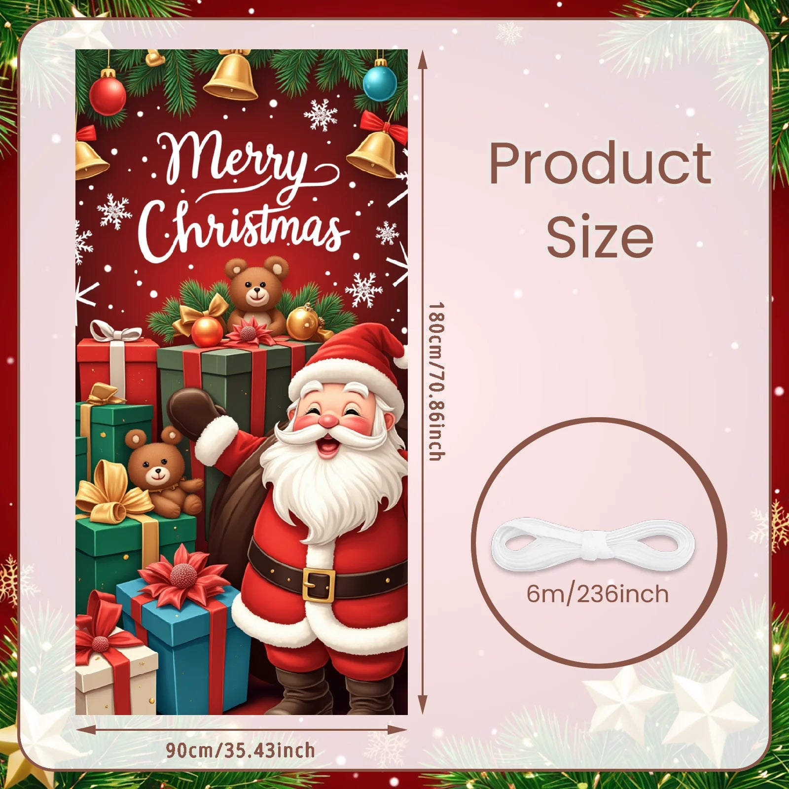 Christmas Hanging Flag Porch Door Banner