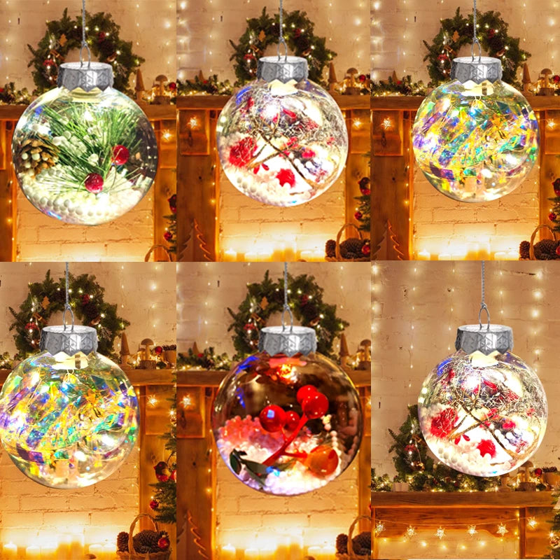 6pcs Christmas balls with lights