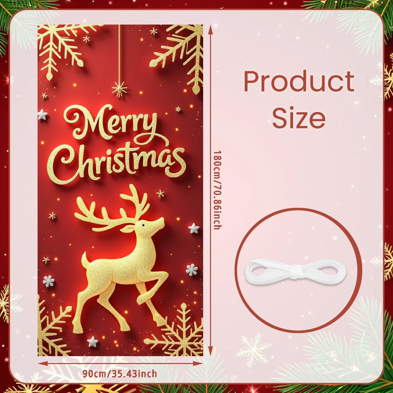 Christmas Hanging Flag Porch Door Banner