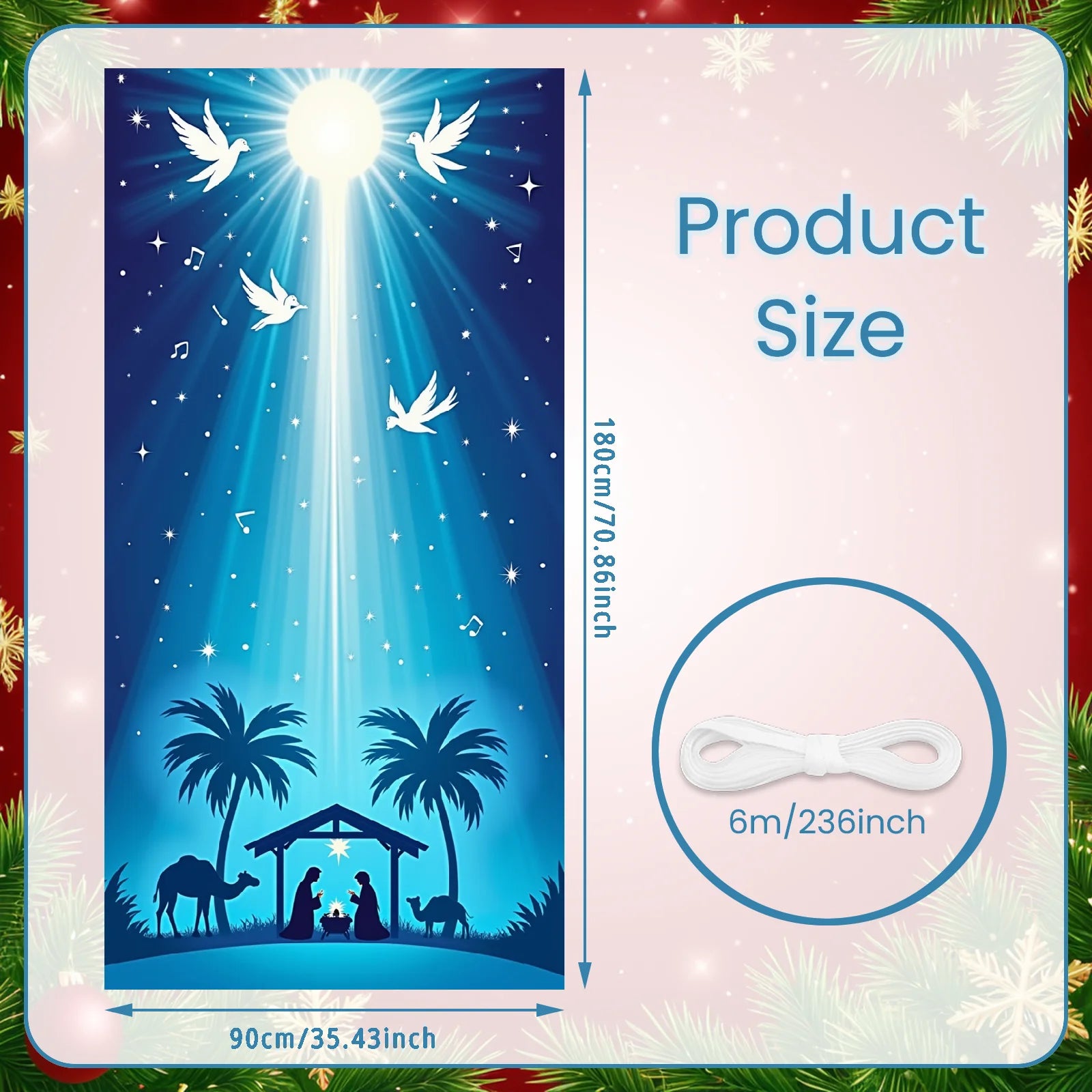 Christmas Hanging Flag Porch Door Banner