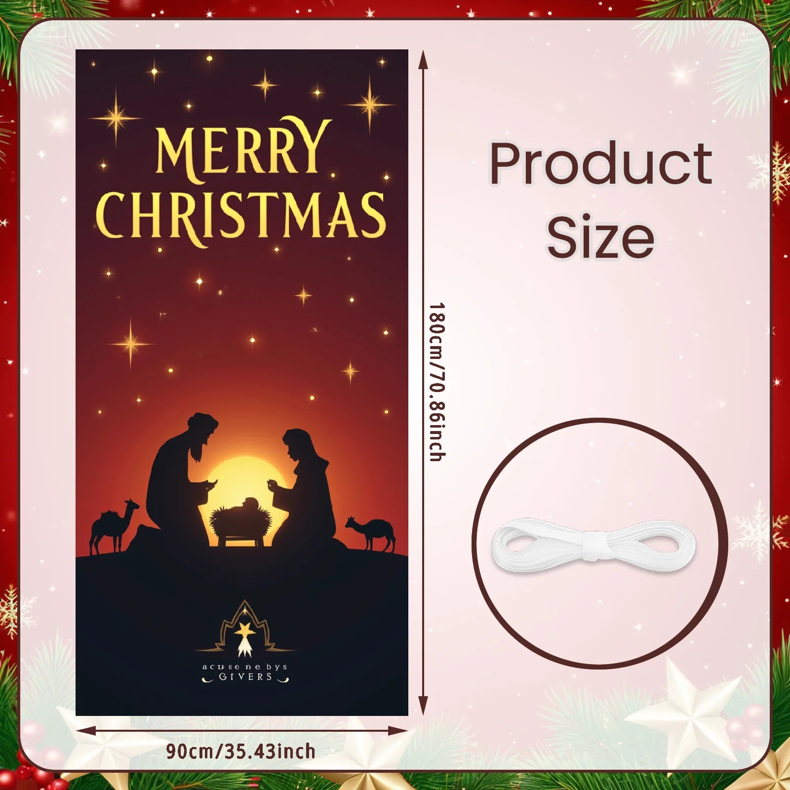 Christmas Hanging Flag Porch Door Banner