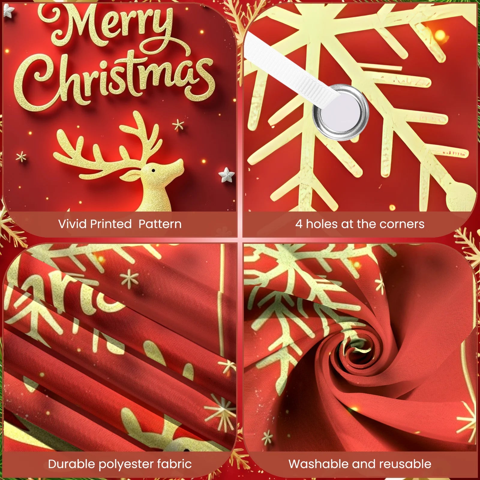 Christmas Hanging Flag Porch Door Banner