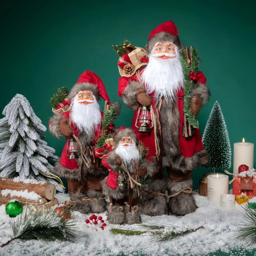 Set of 3 Santa Claus figurines