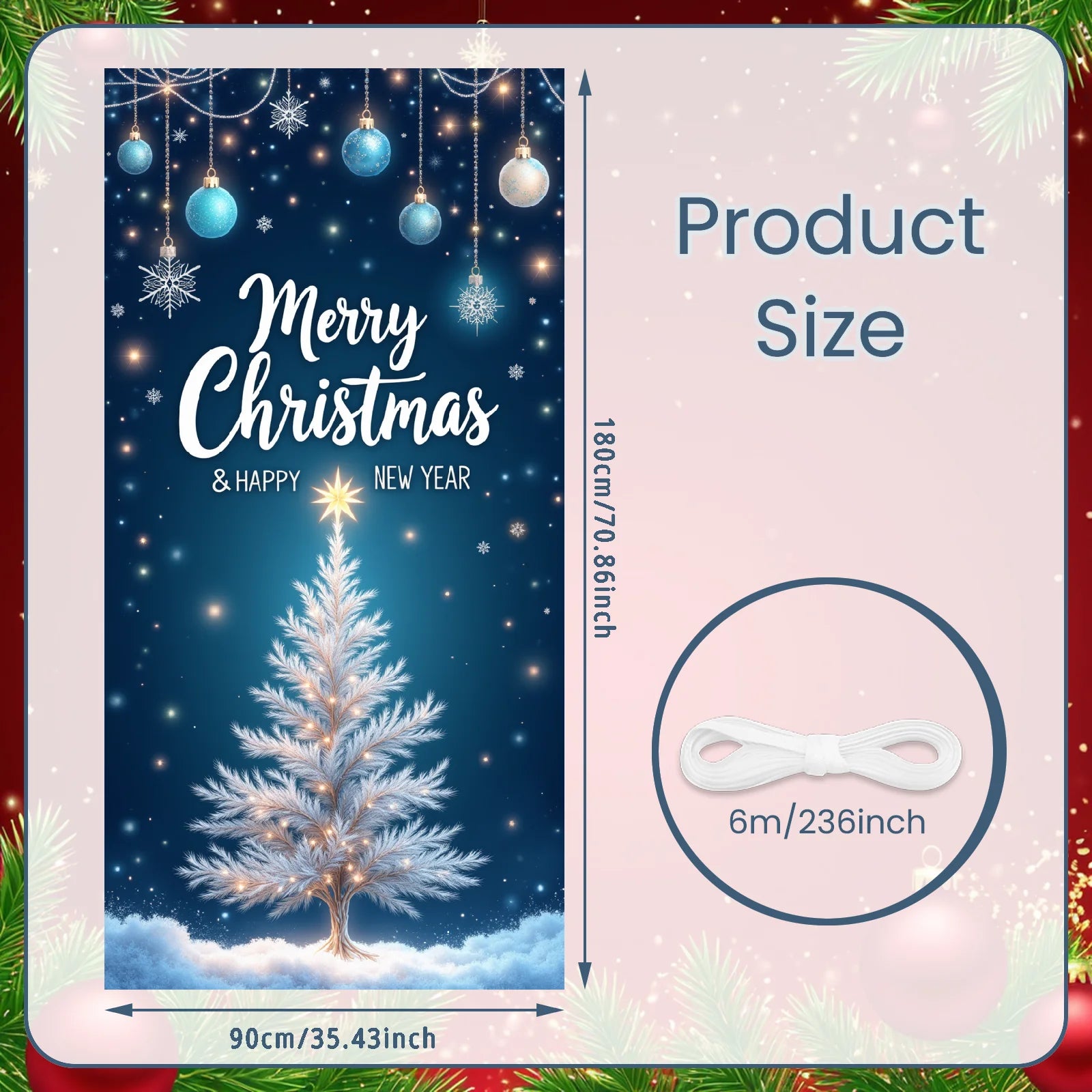 Christmas Hanging Flag Porch Door Banner