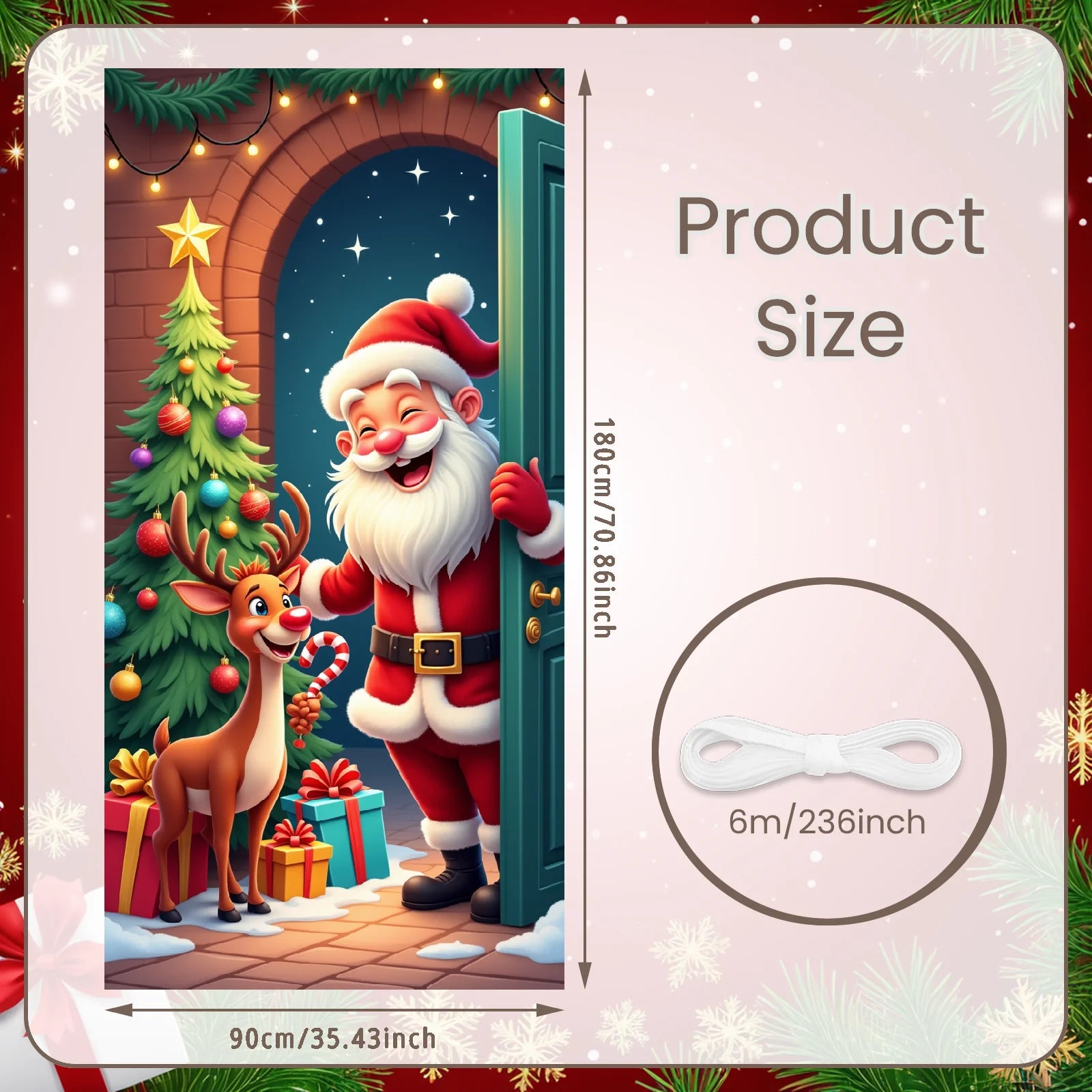 Christmas Hanging Flag Porch Door Banner